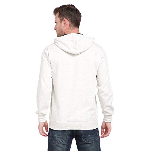 Image of Diverse Men's Cotton Hooded Neck Knitwear Sweatshirt (Off-White, Medium)