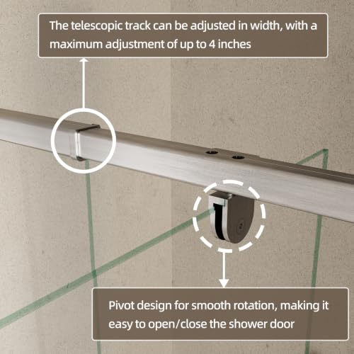 Image of Royal Guard 38-42 inch W x 71 inch H Pivot Swing Glass Shower Door,Brush Nickel