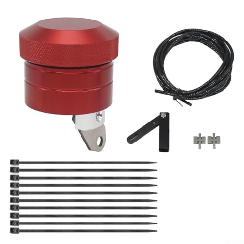 Solaughguy Motorrad-Kettenschmiersystem – Kettenöler-Set aus Aluminiumlegierung für alle Motorräder mit Kettenantrieb, direkter Ersatz mit hoher Universalität, Rot