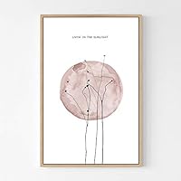 Framed Canvas Wall Art Pink Moon Canvas Prints Home Artwork Decoration for Living Room,Bedroom - 16x24 inches