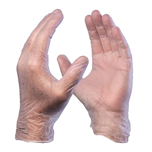 Danny Caixa De Luva De Vinil Descartavel Sem Amido Contém 100 Luvas Ambidestra Tamanho Médio Incolor