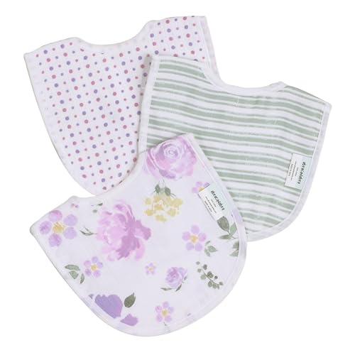 Image of abracadabra Muslin Bibs with Adjustable Snap Button Closure, Super Absorbent, Soft, Comfortable & Lightweight, Set of 3 - Villandry