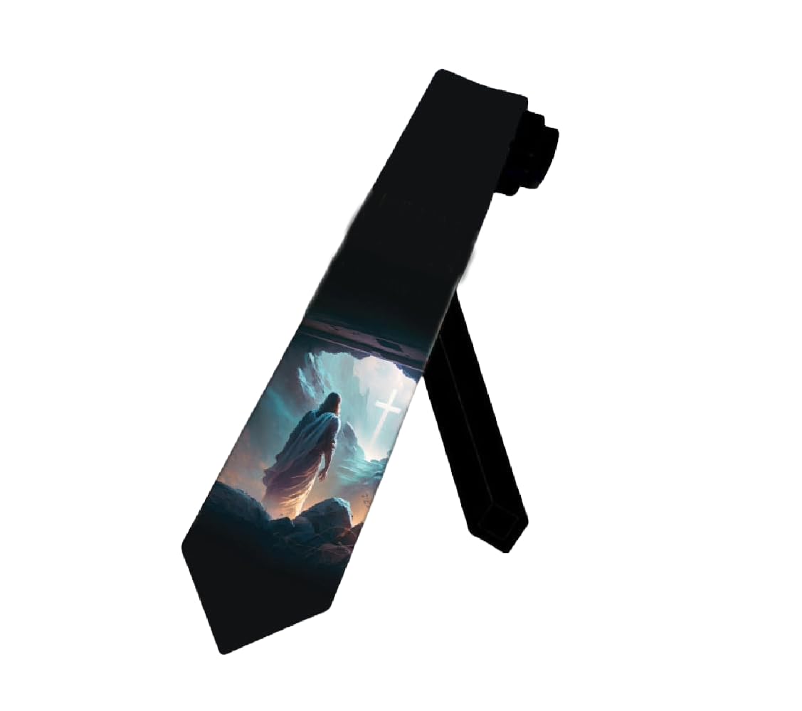 Asvp Shop Men's Mixed Easter Ties Jesus Resurrection Cross Necktie Tie Religious Neckties Christianity, Único