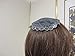Handmade Dark Grey Lace Doily Head Cover with Silver Sequins Trim Hair Covering (with Decorative Bobby Pin) (Style 808) Exclusively by Elegant Doily