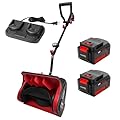 MZK Cordless Snow Shovel, 20V 13-Inch Battery Powered Snow Thrower, Battery Snow Blower with Directional Plate & Adjustable Front Handle(2 * 4.0Ah Li-ion Battery & Fast Charger Included)