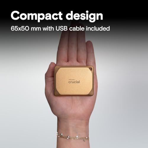 Image of Crucial X10 Pro 4TB Portable SSD, Up to 2,100MB /s Read, 2000MB /s Write, USB 3.2 USB-C, External Solid State Drive, Durable Storage for Professional Creators, Gold - CT4000X10PROSSD9D02