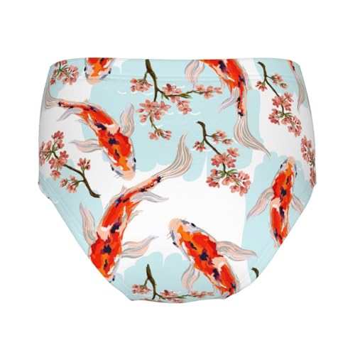 Japanese Fish Floral Tree Girls' Underwear Soft Cotton Little Girls Panties Comfort Briefs2