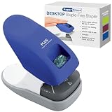 Plus Paper Clinch Desktop Staple-Free Stapler, Blue