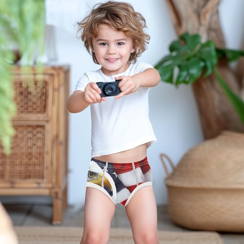 visesunny Boys Potty Training Underwear Eagle American Flag Breathe Cotton Briefs Size 2T-8Y for Toddler3