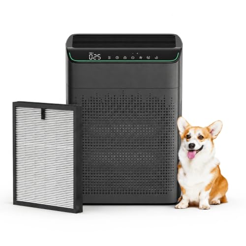 MERONTE Air Purifiers for Smoke Large Room, Cover Up to 1690 Sq Ft,Black