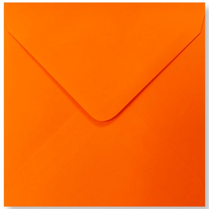 Cards & Crafts Square Envelopes - 13x13cm - 110g/sm (25, Orange)