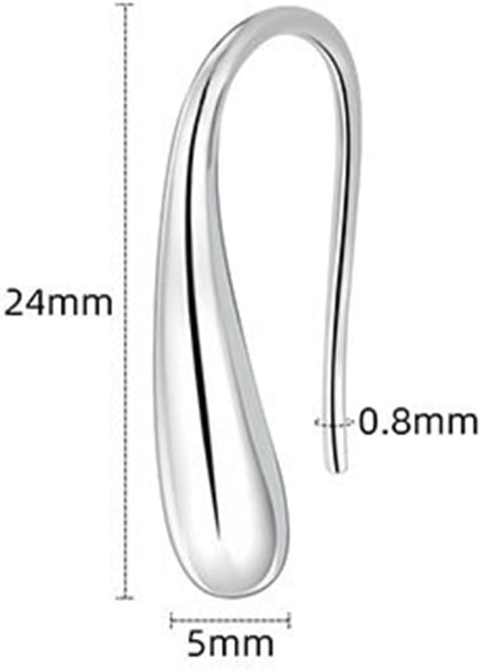 Stainless Steel Water Drop Shaped Dangle Hoop Earrings - Image 2