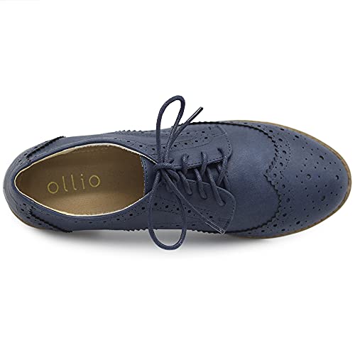 Ollio Women'S Flats Shoes Wingtip Lace Up Oxfords M2921 (7 B(M) Us thumb #5