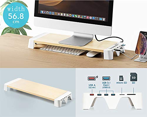 Holz Schreibtisch Monitorständer Riser,USB 3.0-hub Laptop Ständer Riser,ladeanschluss Laptop-ständer Riser Mit Sd,Micro Sd Für Laptop Apple