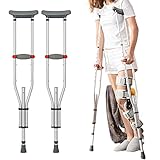 XIAOYUE Folding Underarm Crutches, 10 Stops Adjustable Axillary Crutch, Heavy-Duty Bariatric Medical Crutches, for Travel or Work