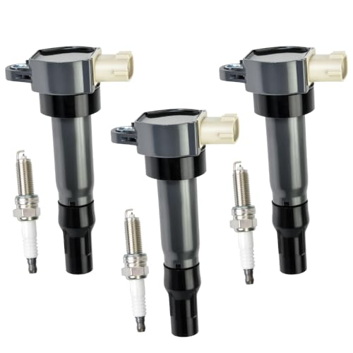 Image of 3PCS UF681 Ignition Coil Pack with 1989 Iridium Spark Plugs Compatible with Smart Fortwo 1.0L L3 2015 2014 2013 2012 2011 2010 2009 2008 Spark Plugs and Coil Packs Kit # 1321580003 GN10674 ICA64178