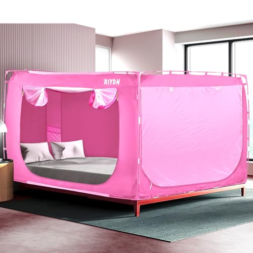 Bed Tent Bed Canopy King Size Tents for Adult and Kids- Original Design Portable Dream Tent Indoor Sleeping Tents 80% Blackout with 3 Doors Breathable Big Space Tents