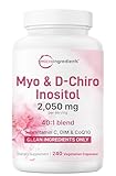 Myo-Inositol & D-Chiro Inositol 2,050mg | 240 Veggie Capsules + Vitamin C, Folate, DIM, & CoQ10 | Inositol Supplement for Women | 40:1 Ratio | Hormonal Balance & Ovarian Support | Filler Free