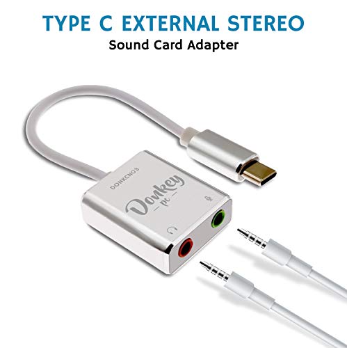 Donkey pc Externe geluidskaart met USB-C naar 3,5 mm jack voor hoofdtelefoonuitgang en micro-ingang, audio-adapter USB C… - Image 8