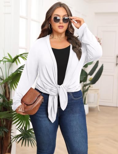 Image of Plus Size Lightweight Cardigan for Women Soft with Pockets 1X-5X