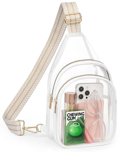 HULISEN Clear Sling Bag for Stadium Events Clear Purse for Women Stadium Approved Crossbody Handbag for Concerts Sports Fan