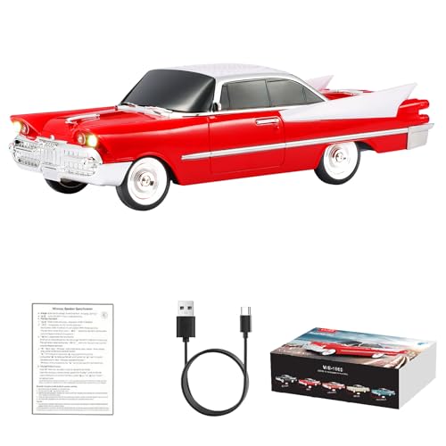 WSTER Car Model Bluetooth Replica Speakers Collection – Portable Wireless Speakers with HD Sound, LED Party Lights, FM Radio, TWS Stereo, Built-in Mic, Awesome Gifts for Friends (WS-1965)