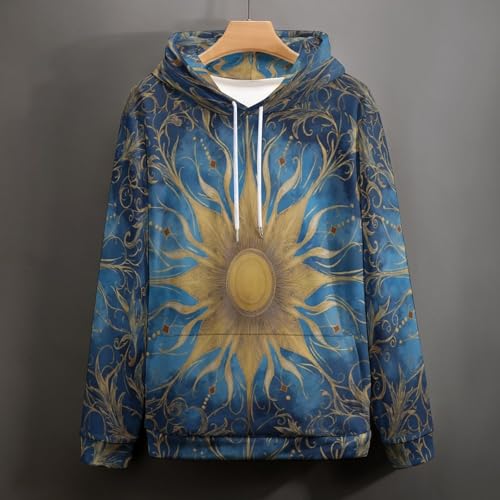 Sweat à capuche homme imprimé vortex fantastique bleu chic - 5