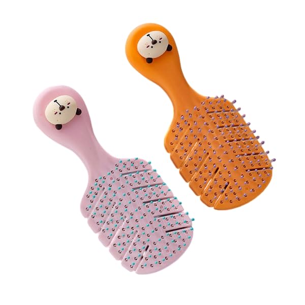 Toddler Hair Brush - Mini Hair Brush for Kids - Travel Brush for Boys and Girls - Baby Detangler Brush for Thin Hair - Dinosaur Brush with Air Cushion (Leaf Shape Baby Hair Comb)-image-43