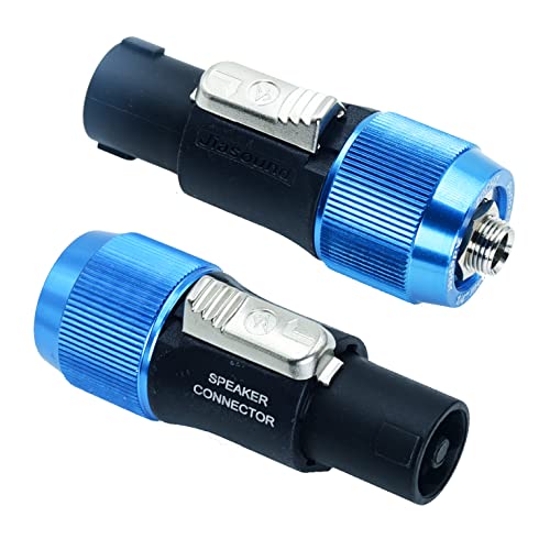 Arklove Speakon to 1/4 Adapter na4ljx Connector Upgraded 1/4 inch ts Jack Female to NL4FC Male Converter are for Converting Cable to NL4FC Plug for pa dj Speaker/Amplifier/Mixer(Adapter - 2PCS)