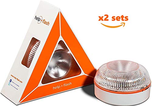 Auto ESP Help Flash - Pack de 2 Luz de emergencia, señal v16 de preseñalización de...