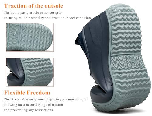 TENGTA Men's Garden Shoes Waterproof Slip On Mud Rain Boots for Women Lightweight Grass Cutting Shoes3