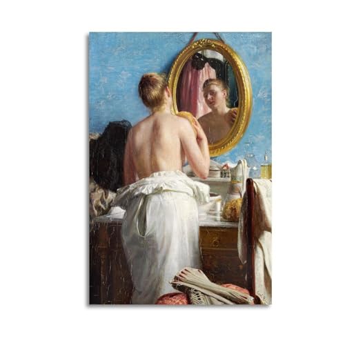 A Young Woman Washing before A Carnival. Poster Canvas Painting Print Wall Art Modern Living Room Kitchen Posters Bedroom Room Aesthetics Decor 08x12inch(20x30cm) Unframe-style