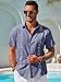 Runcati Mens Short Sleeve Guayabera Shirts Button Down Cuban Casual Mexican Shirts Summer Beach Wedding Linen Tops Navy