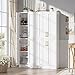 Homzbesy Pantry - Kitchen Pantry Cabinet with 4 Doors and Adjustable Shelves, Tall White Cabinet Freestanding Storage Cupboard for Dining Room Living Room, Laundry, Bathroom