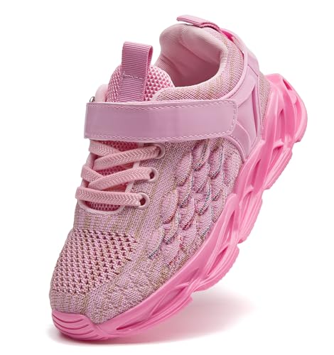 DADAWEN Toddler/Little Kid Sneakers for Boys Girls Lightweight Breathable Sports Athletic Running Tennis Shoes Hot Pink US Size 12 M Little Kid