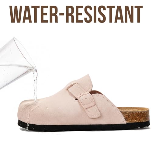 Image of Project Cloud Kids Clogs 100% Genuine Leather with Natural Cork Footbed & Memory Foam Insole Arch Support - Non-Slip Clogs for Kids - Slippers Sandals for Boys & Girls Footwear