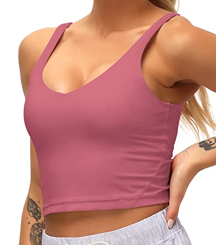Image of Dragon Fit Sports Bra for Women Longline Padded Bra Yoga Crop Tank Tops Fitness Workout Running Top