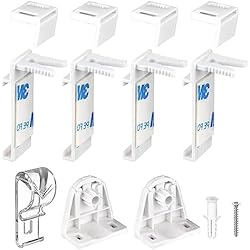 Persianas Repuestos Y Accesorios Soporte de Abrazadera para persiana Enrollable Klemmfix, persiana Enrollable Doble ancable, sin taladrar, repuestos, Accesorios, Juego de 10 Piezas, con Soporte y Tornillos de Gancho.