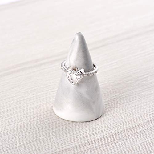 Angel Wing Heart Cremation Ring for Women - 925 Sterling Silver Holds Loved Ones Ashes Rings for Pet Human Ash4