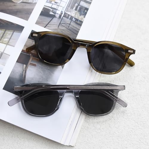 Retro Sunglasses Polarized Men TR90 Frame Acetate Temple Square Sun Glasses Women Trending Eyewear Unisex3