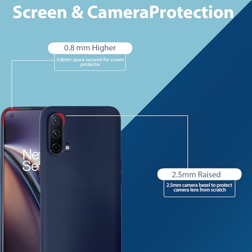 Image of LIRAMARK Liquid Silicone Soft Back Cover Case for OnePlus Nord CE (Midnight Blue)