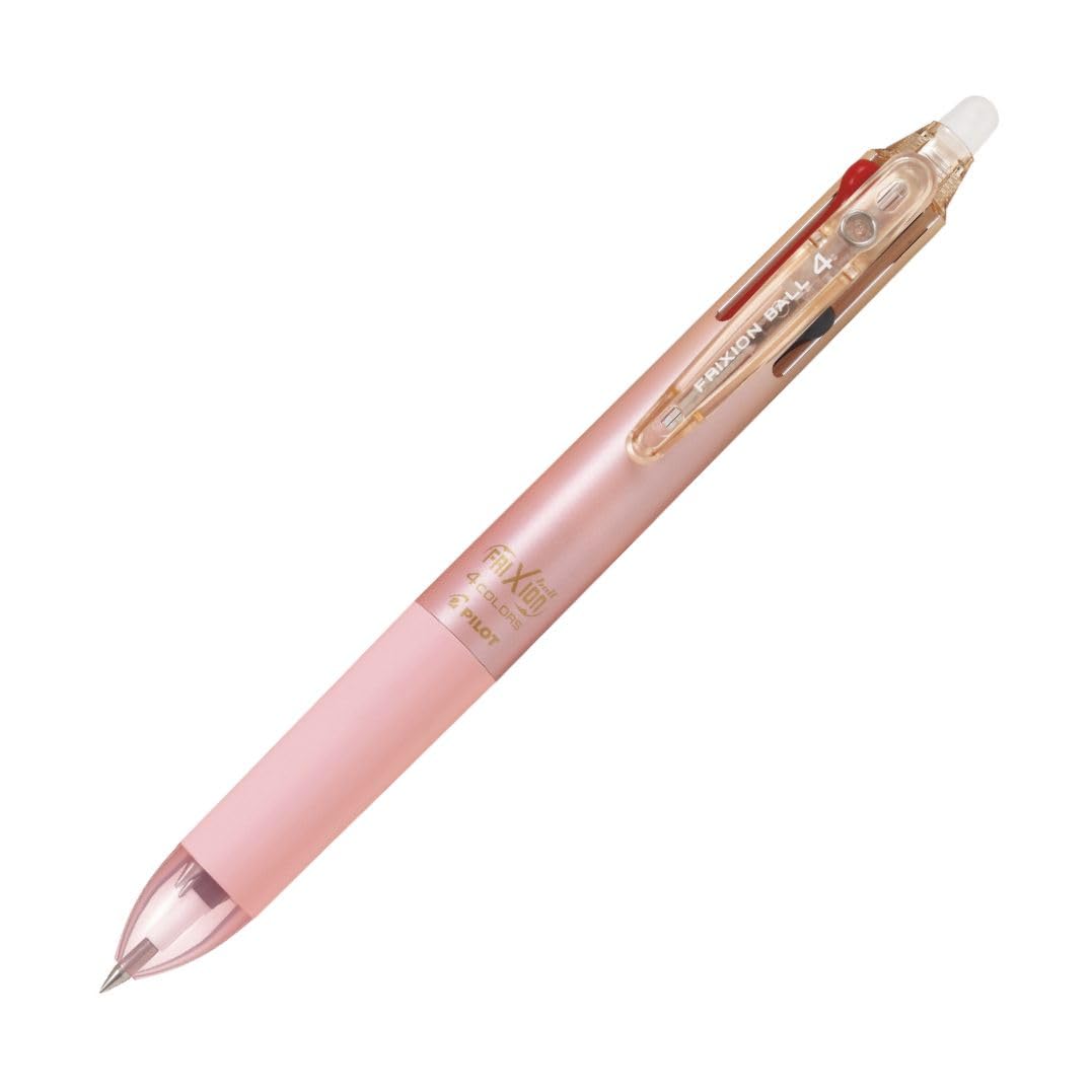 Pilot LKFB-80UF Frixion Ball 4 Slim 4 Color Ballpoint Pen, 0.01 inch (0.38 mm), Gradient Pink