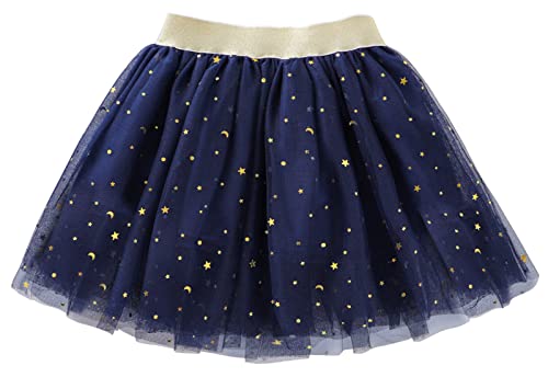 Adigau Fille Jupe Tutu à Paillettes Étoile Jupes Tulle Enfant 3 Couches Jupe Princesse Taille Elastique Fête Anniversaire A2 5-6 Ans Cover