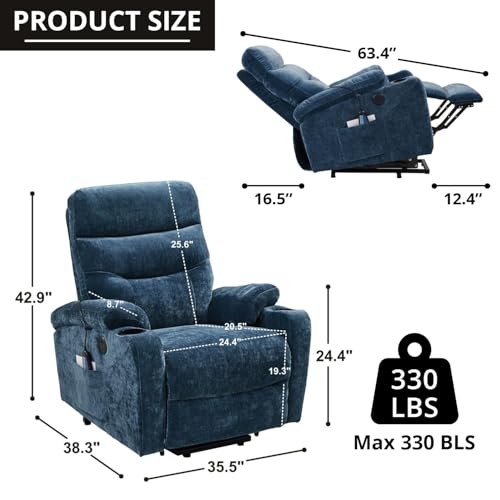 Sillón reclinable con masaje y porta bebidas miniatura 2