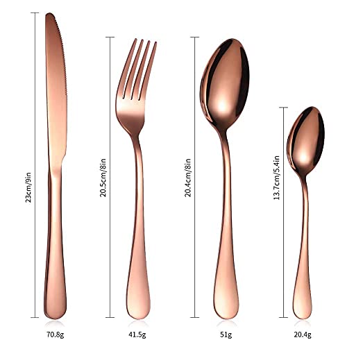Ménagère en Acier Inoxydable, Lot de 4 Couverts, Acier Inoxydable de qualité Alimentaire, avec Couteau, Fourchette, cuillère, Vaisselle dans Un élégant Coffret (argenté, 24 pièces)