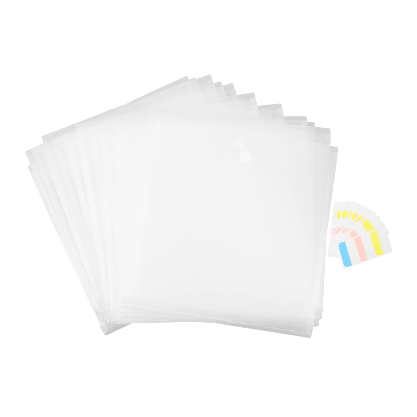 24 szt. teczek z pokrowcami ochronnymi i bezpiecznym zamknięciem woreczki do przechowywania papieru rzemieślniczego z naklejkami do scrapbookingu, sortowania dokumentów, użytku biurowego i domowego