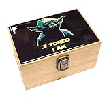 Cali Factory S Toned I Am Design - Grinder, Jar in Medium Size Sacred Geometry Stash Box with Latch Combo Gift Package Item# MED062118-8