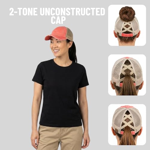 Image of Funky Junque Womens Baseball Cap Dad Hat Ponytail Messy Bun Trucker Ponycap