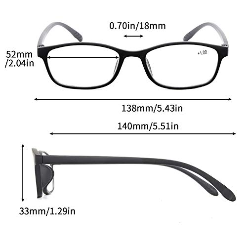 Suertree Leserille 3 Pack Blue Light Filter Computer Glasses Lightweight TR90 Eye Optics Reading Aid for Men Women 2.5x - Image 2