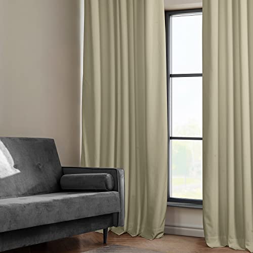 HPD Half Price Drapes VPYC Heritage Plush Velvet Curtain (1 Panel), 50 X 84, Macchiato Beige, W 50" x L 84" (1 Panels) - Image 3